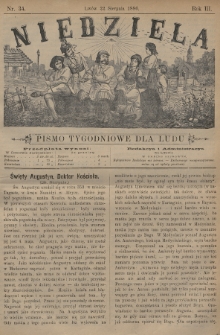 Niedziela : pismo tygodniowe dla ludu. 1886, nr 34