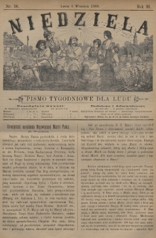 Niedziela : pismo tygodniowe dla ludu. 1886, nr 36