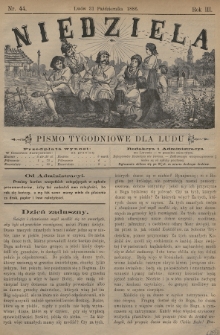 Niedziela : pismo tygodniowe dla ludu. 1886, nr 44
