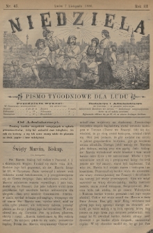 Niedziela : pismo tygodniowe dla ludu. 1886, nr 45