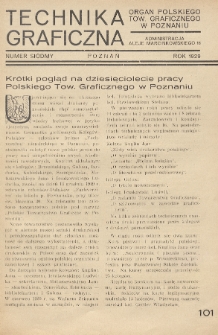 Technika Graficzna : organ Polskiego Tow. Graficznego w Poznaniu. 1929, nr 7