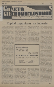 Gazeta Giełdowa i Losowań : tygodnik finansowo-giełdowy i gospodarczy. 1936, nr 17