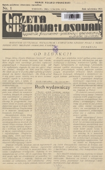 Gazeta Giełdowa i Losowań : tygodnik finansowo-giełdowy i gospodarczy. 1937, nr 1