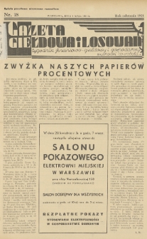 Gazeta Giełdowa i Losowań : tygodnik finansowo-giełdowy i gospodarczy. 1937, nr 18