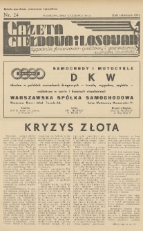 Gazeta Giełdowa i Losowań : tygodnik finansowo-giełdowy i gospodarczy. 1937, nr 24