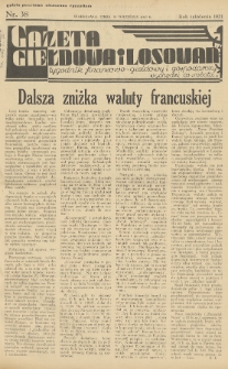 Gazeta Giełdowa i Losowań : tygodnik finansowo-giełdowy i gospodarczy. 1937, nr 38