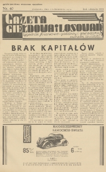 Gazeta Giełdowa i Losowań : tygodnik finansowo-giełdowy i gospodarczy. 1937, nr 40