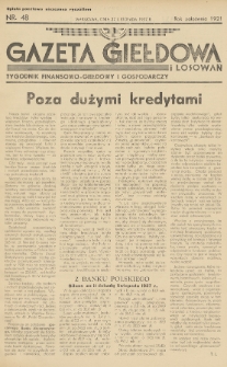 Gazeta Giełdowa i Losowań : tygodnik finansowo-giełdowy i gospodarczy. 1937, nr 48