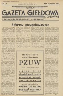 Gazeta Giełdowa i Losowań : tygodnik finansowo-giełdowy i gospodarczy. 1939, nr 5