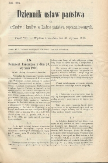 Dziennik Ustaw Państwa dla Królestw i Krajów w Radzie Państwa Reprezentowanych. 1903, cz. 8