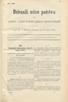 Dziennik Ustaw Państwa dla Królestw i Krajów w Radzie Państwa Reprezentowanych. 1903, cz. 15