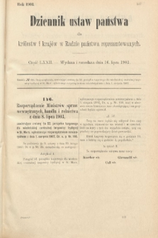 Dziennik Ustaw Państwa dla Królestw i Krajów w Radzie Państwa Reprezentowanych. 1903, cz. 72