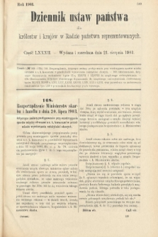 Dziennik Ustaw Państwa dla Królestw i Krajów w Radzie Państwa Reprezentowanych. 1903, cz. 82
