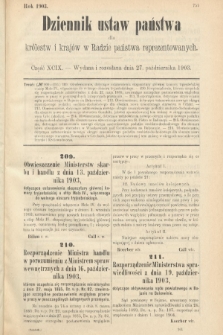 Dziennik Ustaw Państwa dla Królestw i Krajów w Radzie Państwa Reprezentowanych. 1903, cz. 99