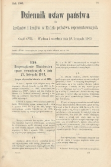 Dziennik Ustaw Państwa dla Królestw i Krajów w Radzie Państwa Reprezentowanych. 1903, cz. 107