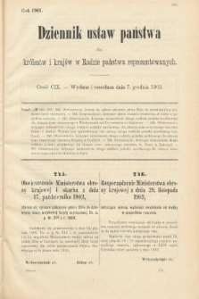 Dziennik Ustaw Państwa dla Królestw i Krajów w Radzie Państwa Reprezentowanych. 1903, cz. 109