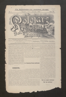 Kolejarz : organ Galicyjskich Kolejarzy. 1902, nr 1 (po konfiskacie nakład drugi)