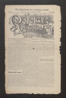 Kolejarz : organ Galicyjskich Kolejarzy. 1902, nr 2 (po konfiskacie nakład drugi)