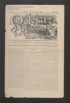 Kolejarz : organ Galicyjskich Kolejarzy. 1902, nr 7