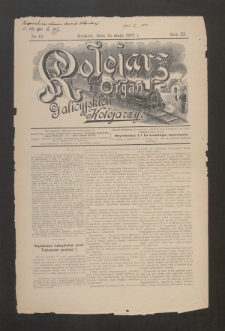 Kolejarz : organ Galicyjskich Kolejarzy. 1902, nr 10