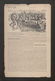 Kolejarz : organ Galicyjskich Kolejarzy. 1902, nr 18 [skonfiskowany]
