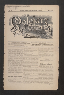 Kolejarz : organ Galicyjskich Kolejarzy. 1902, nr 20 [skonfiskowany]