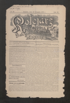 Kolejarz : organ Galicyjskich Kolejarzy. 1902, nr 22 [skonfiskowany]