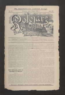 Kolejarz : organ Galicyjskich Kolejarzy. 1902, nr 13 (po konfiskacie nakład drugi)
