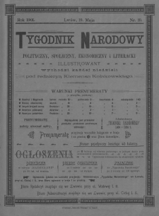 Tygodnik Narodowy : polityczny, społeczny, ekonomiczny i literacki : illustrowany. 1901, nr 19