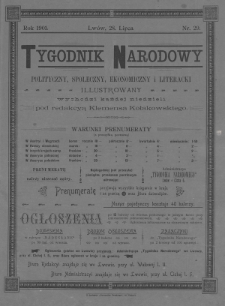 Tygodnik Narodowy : polityczny, społeczny, ekonomiczny i literacki : illustrowany. 1901, nr 29