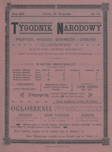 Tygodnik Narodowy : polityczny, społeczny, ekonomiczny i literacki : illustrowany. 1901, nr 37
