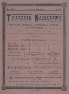 Tygodnik Narodowy : polityczny, społeczny, ekonomiczny i literacki : illustrowany. 1901, nr 38