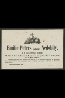 Emilie Peters geboren Nedobity [...] 39 Jahre alt ist 29. November d. J. [...] selig im Herrn entschlafen [...] : Lemberg am 30. November 1863