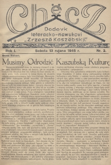 Chëcz : dodovk leteracko-nawukovi „Zrzeszë Kaszëbskji”. 1945, nr 2