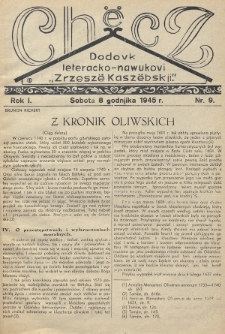 Chëcz : dodovk leteracko-nawukovi „Zrzeszë Kaszëbskji”. 1945, nr 9