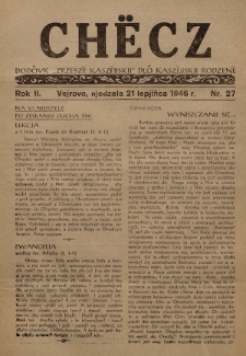 Chëcz : dodôvk „Zrzeszë Kaszëbskji” dlô kaszëbskji rodzenë. 1946, nr 27