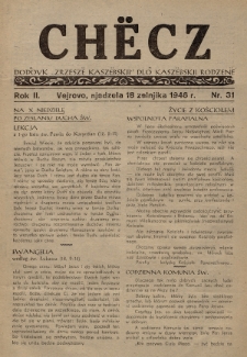 Chëcz : dodôvk „Zrzeszë Kaszëbskji” dlô kaszëbskji rodzenë. 1946, nr 31