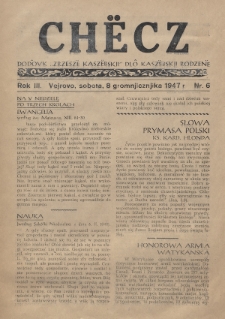 Chëcz : dodôvk „Zrzeszë Kaszëbskji” dlô kaszëbskji rodzenë. 1947, nr 6