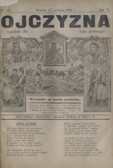 Ojczyzna : tygodnik dla ludu polskiego. 1908, nr 52
