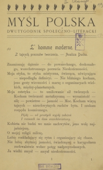 Myśl Polska : dwutygodnik społeczno-literacki. 1904, z. [1]