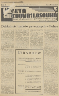 Gazeta Giełdowa i Losowań : tygodnik finansowo-giełdowy i gospodarczy. 1935, nr 8