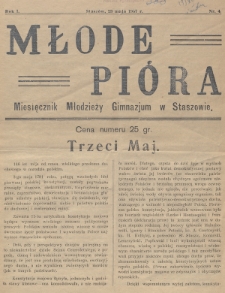 Młode Pióra : miesięcznik młodzieży Gimnazjum w Staszowie. 1937, nr 4