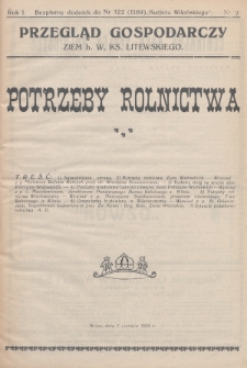 Przegląd Gospodarczy Ziem Litewsko-Białoruskich : bezpłatny dodatek do nr 122 (1169) „Kurjera Wileńskiego”. 1928