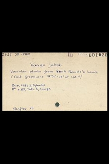 Katalog kartkowy Biblioteki Instytutu Botaniki Uniwersytetu Jagiellońskiego : książki : zakres skrzynki: Vaa-Ver
