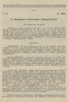 Wojskowe Wiadomości Bibljograficzne. 1925, T.2, [nr] 3