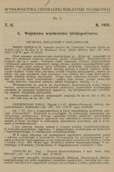 Wojskowe Wiadomości Bibljograficzne. 1925, T.2, [nr] 4