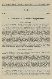 Wojskowe Wiadomości Bibljograficzne. 1926, T.3, [nr] 2