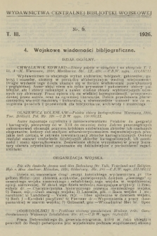 Wojskowe Wiadomości Bibljograficzne. 1926, T.3, [nr] 4