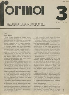 Forma : czasopismo Związku Zawodowego Polskich Artystów Plastyków w Łodzi. 1935, nr 3