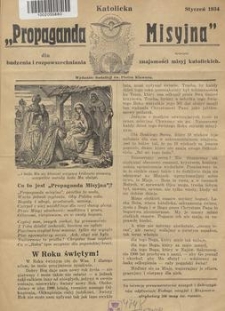 Katolicka „Propaganda Misyjna” dla Budzenia i Rozpowszechniania Znajomości Misyj Katolickich. 1934, nr [1]